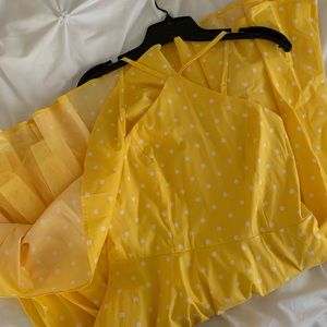 Yellow polka dot dress 😍